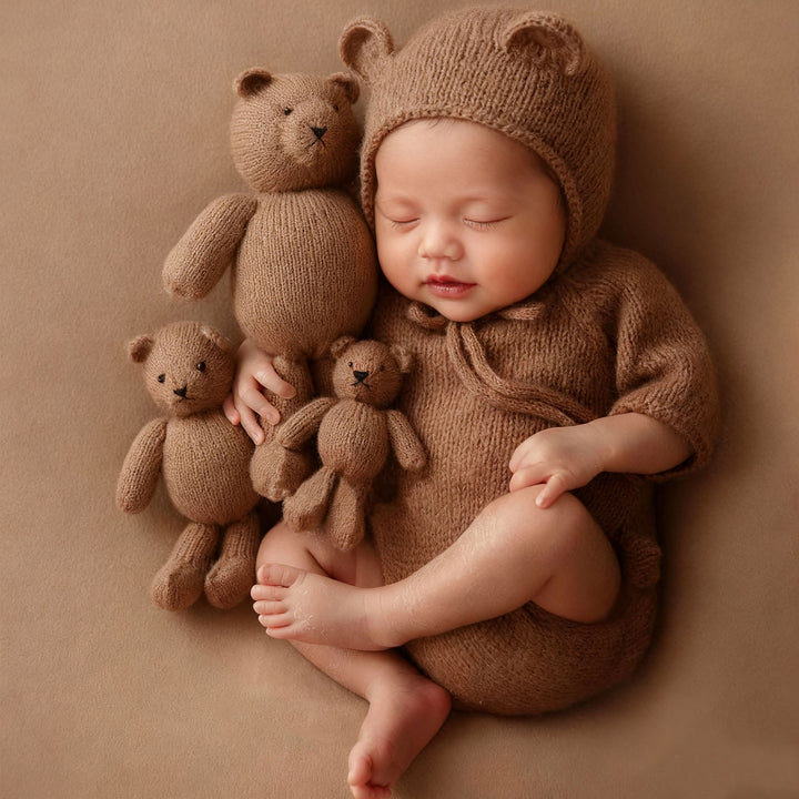 3pcs Brown Knitted Teddy Bears