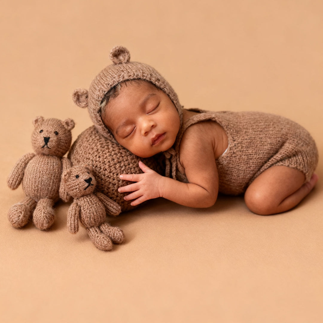 3pcs Brown Knitted Teddy Bears