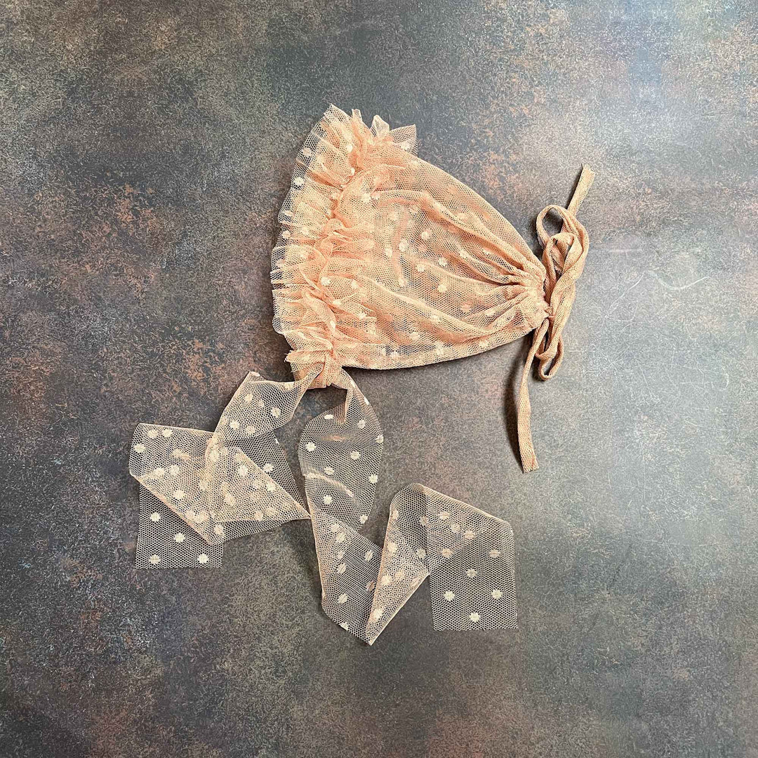 Polka Dot Tulle Newborn Hat