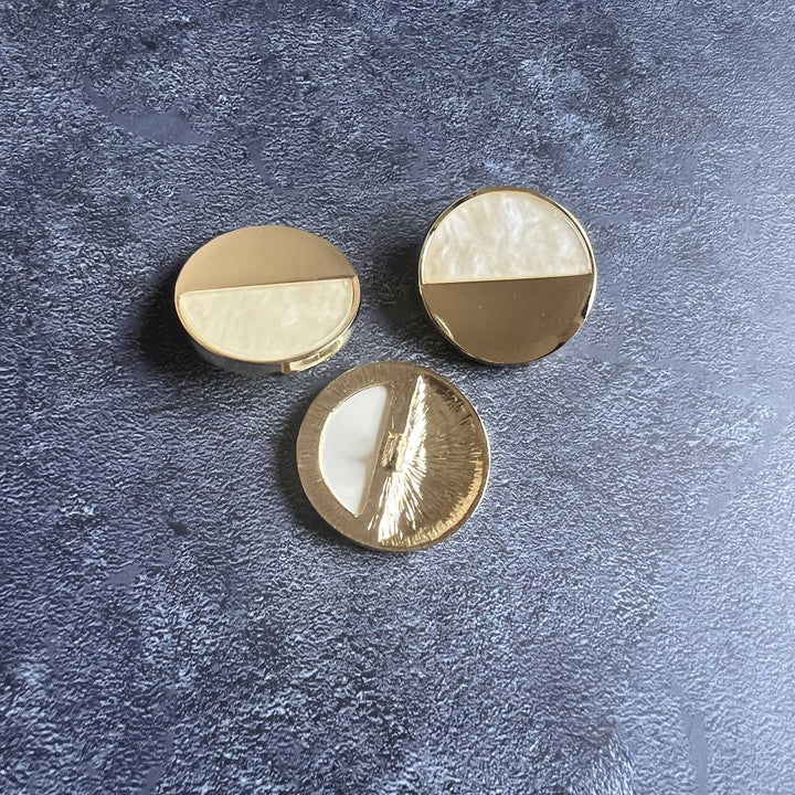 Gold & White Round Buttons