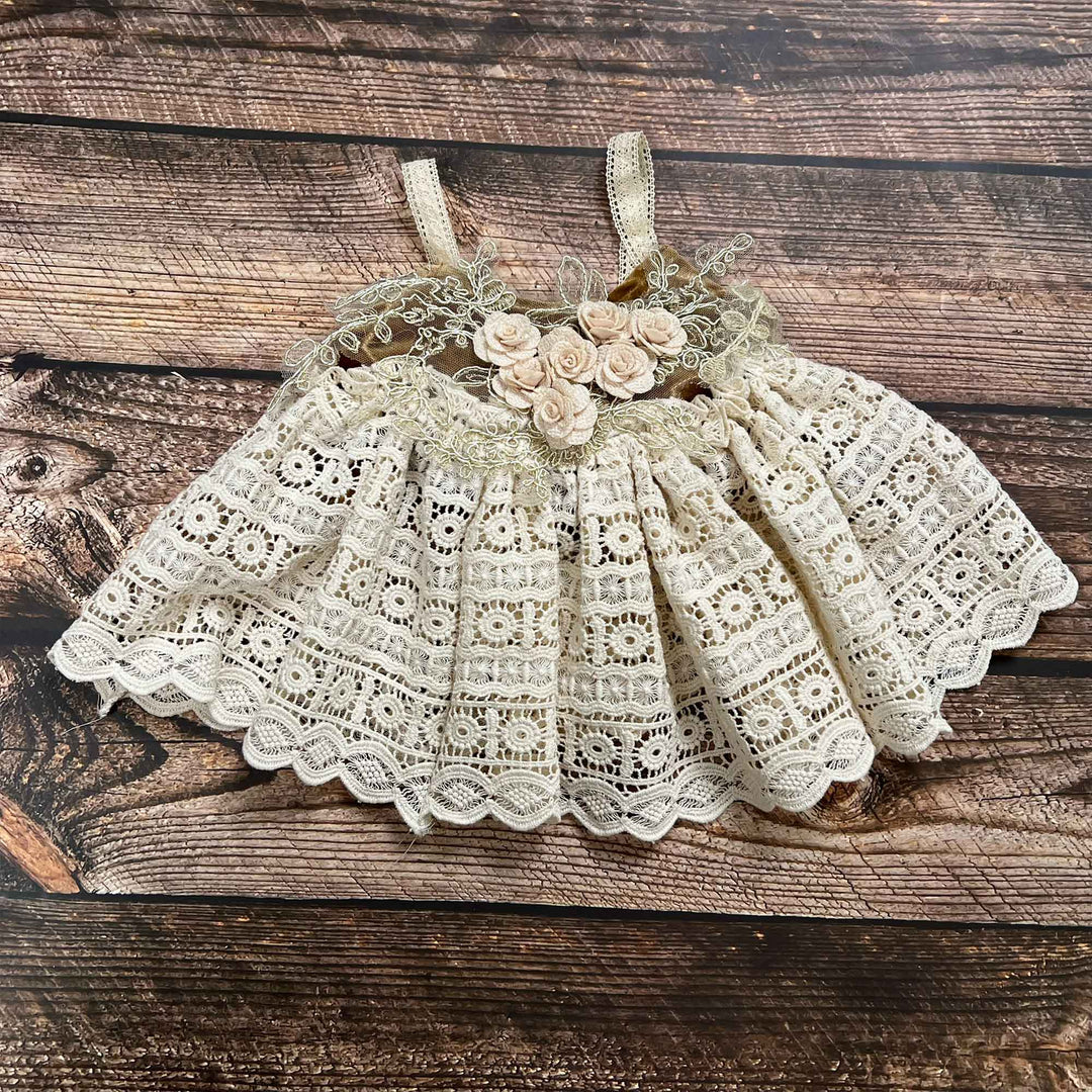 Cotton Crochet  Newborn Sundress & Hat Set