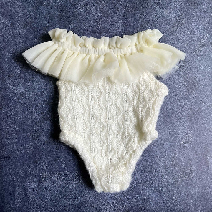 Ivory Off-Shoulder Newborn Romper