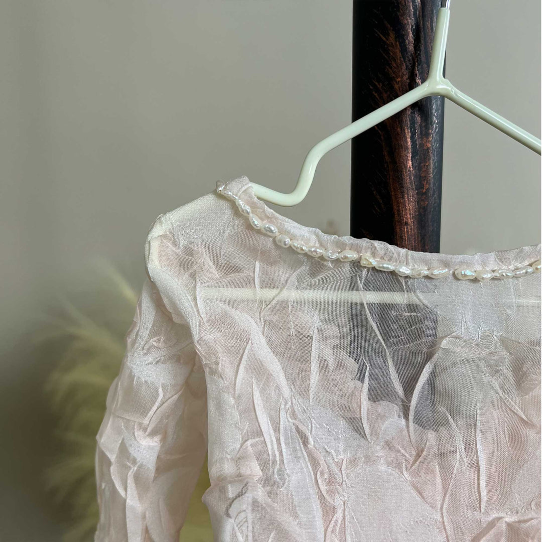 Chiffon Embossed Newborn Dress