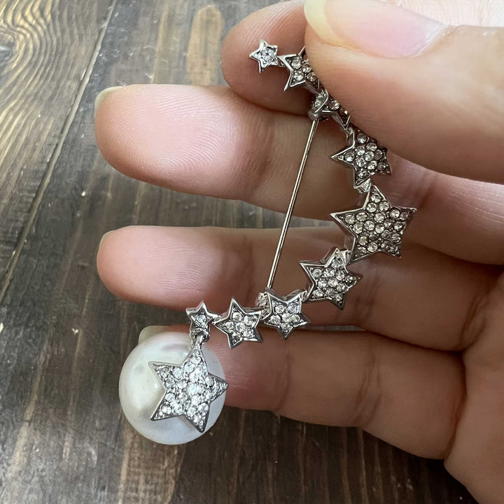 Rhinestone & Pearl Brooches