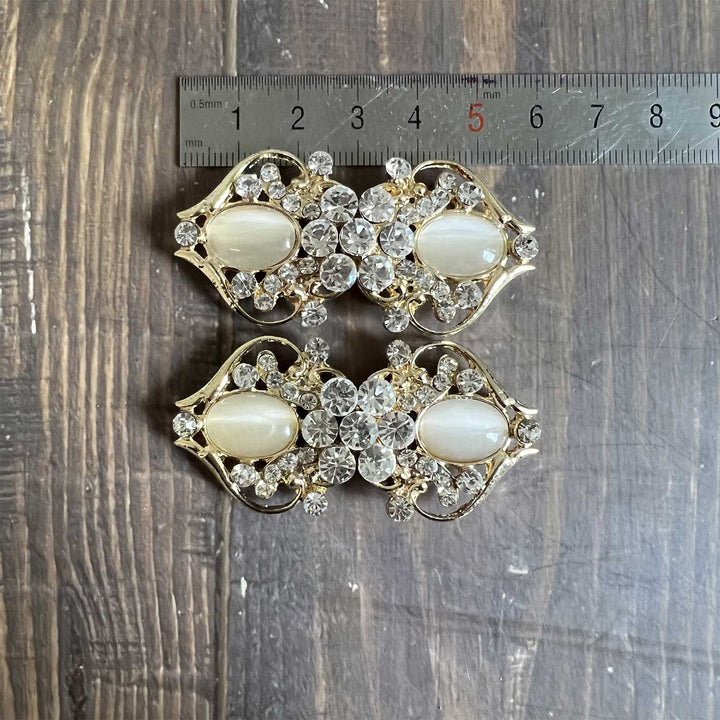 Rhinestone Jade Disk Buttons