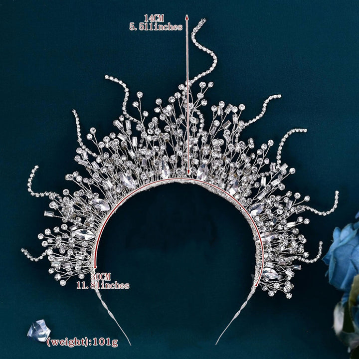 Silver Rhinestone Crown Headpieces