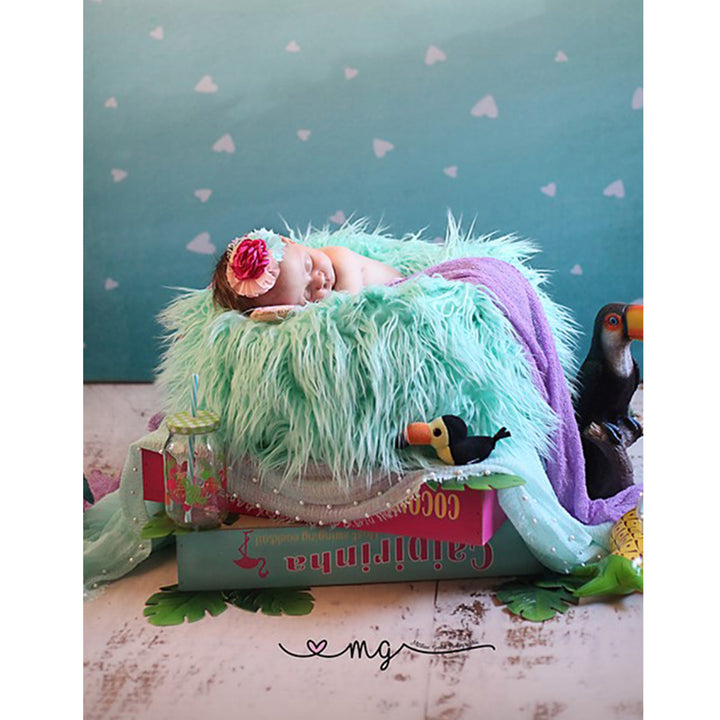 Coussin de pose en fausse fourrure pour nouveau-né