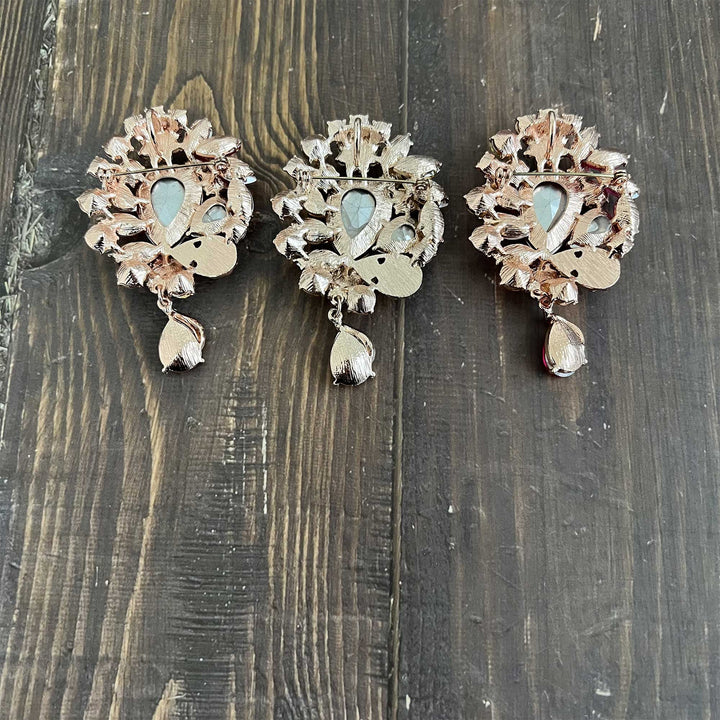 Multicolor Rhinestone Pendant Brooches