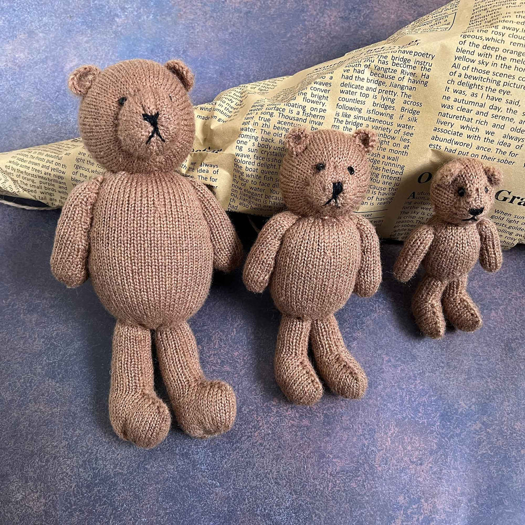 3pcs Brown Knitted Teddy Bears