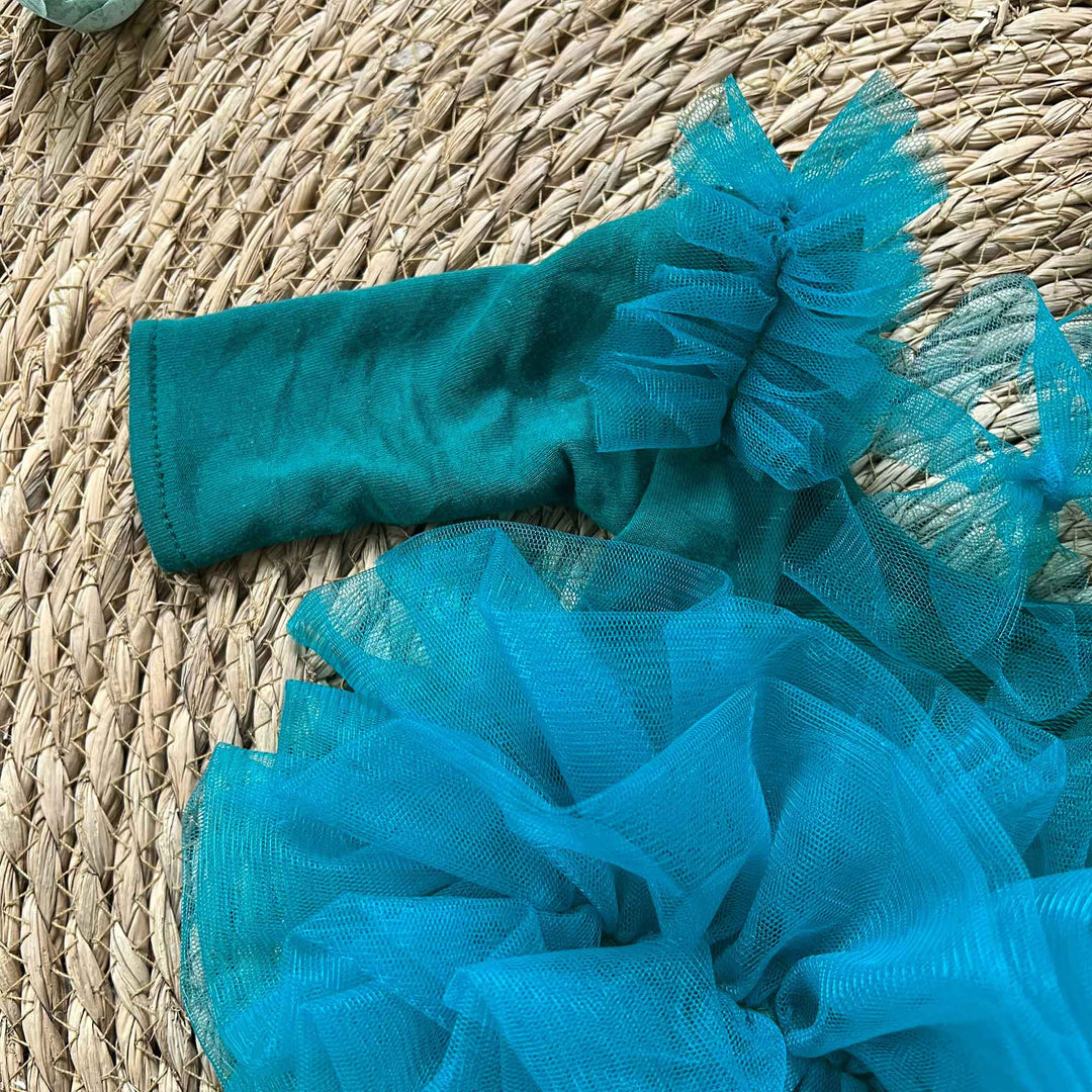 Dark Green Tulle Newborn Romper