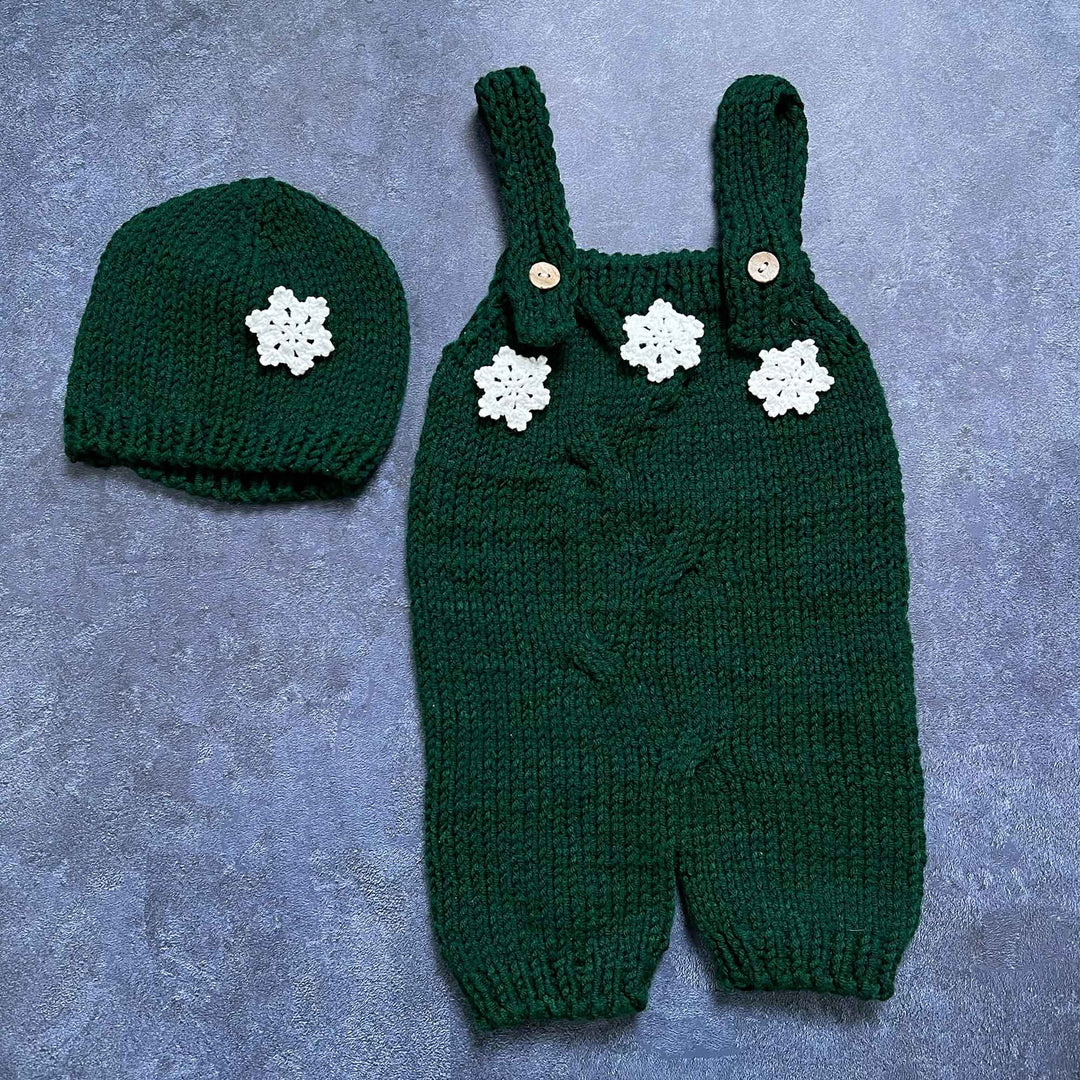 Baby Knit Suspender Pants & Hat Set