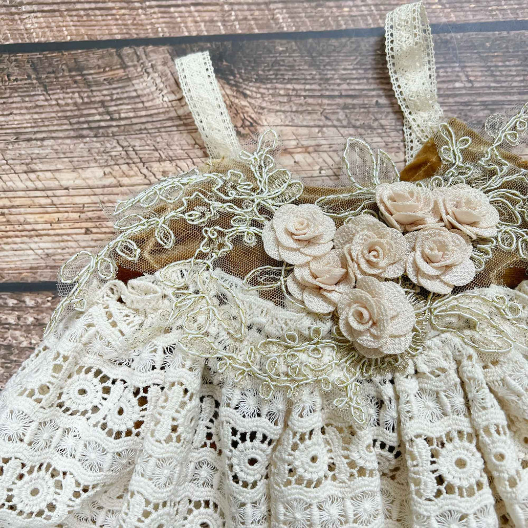 Cotton Crochet  Newborn Sundress & Hat Set