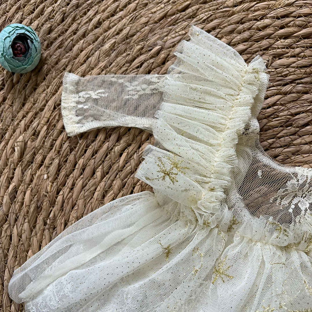 Beige Lace Newborn Romper