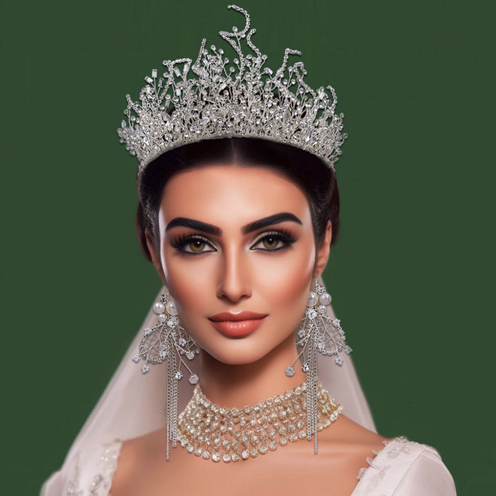 Silver Rhinestone Crown Headpieces