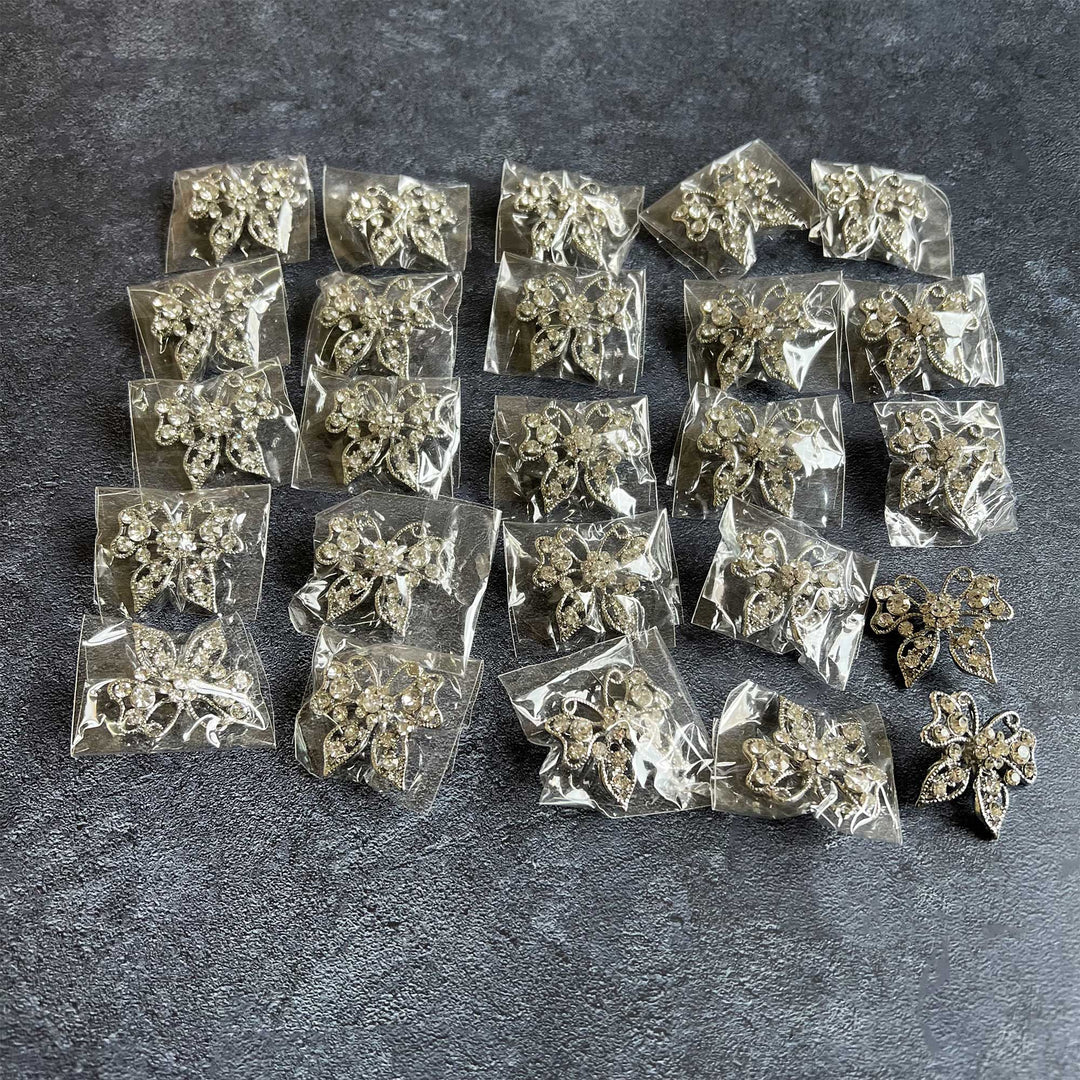 Butterfly Rhinestone Buttons