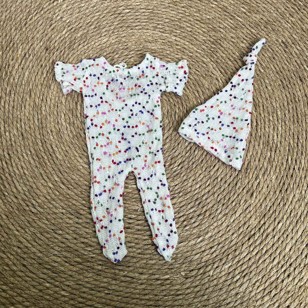 Newborn Romper matched Hat Set