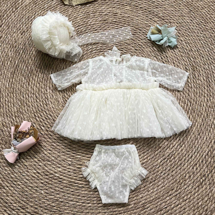Newborn Rust Red Tulle Dress & Hat Set