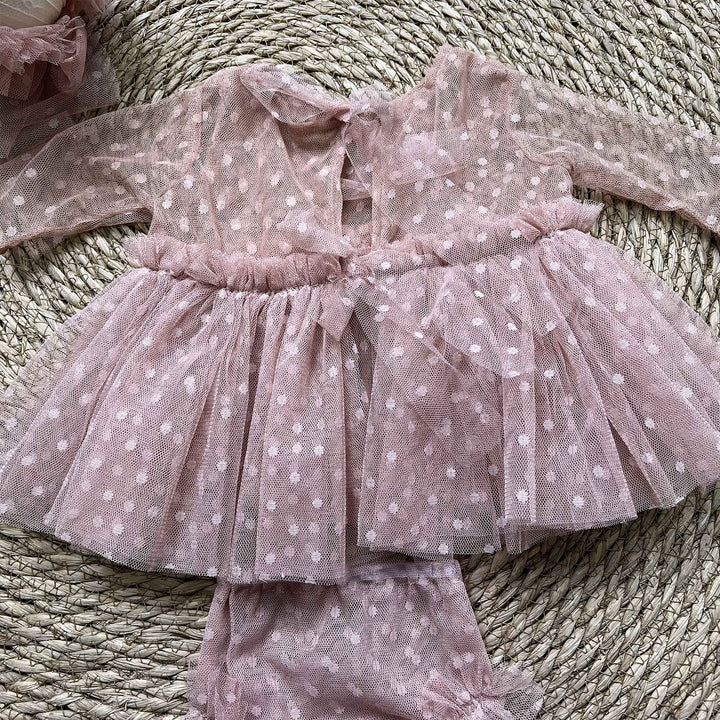 Newborn Rust Red Tulle Dress & Hat Set