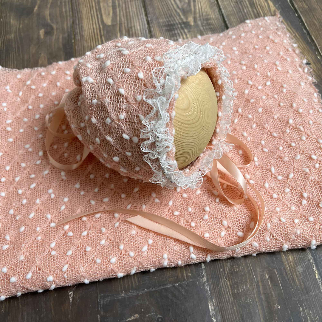 Newborn Polka Dot Wrap Headwear & Polka Dot Hat with Lace Trim