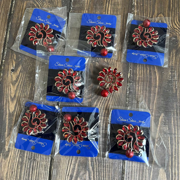 Peacock Rhinestone Brooches