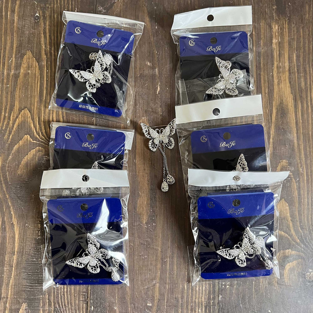 Rhinestone Butterfly Brooches