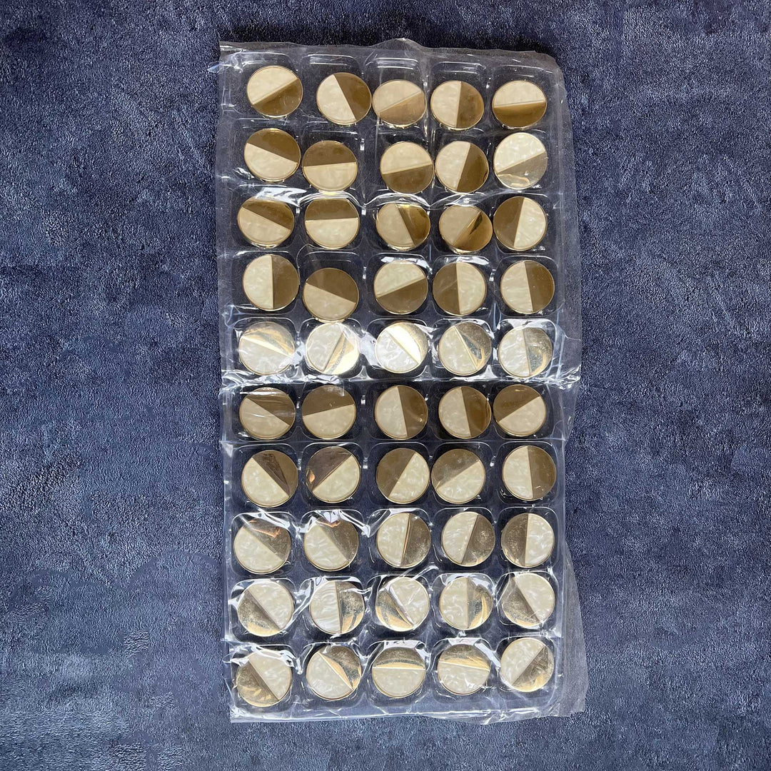 Gold & White Round Buttons