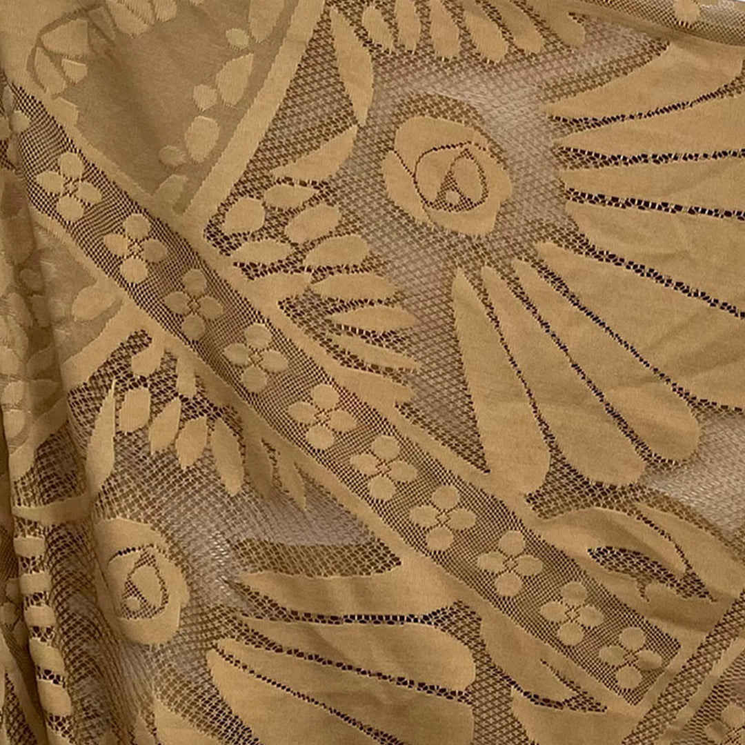 The variations of floral lace fabric:Camel