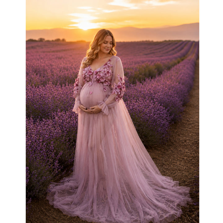 Robe Elma à broderie florale 3D
