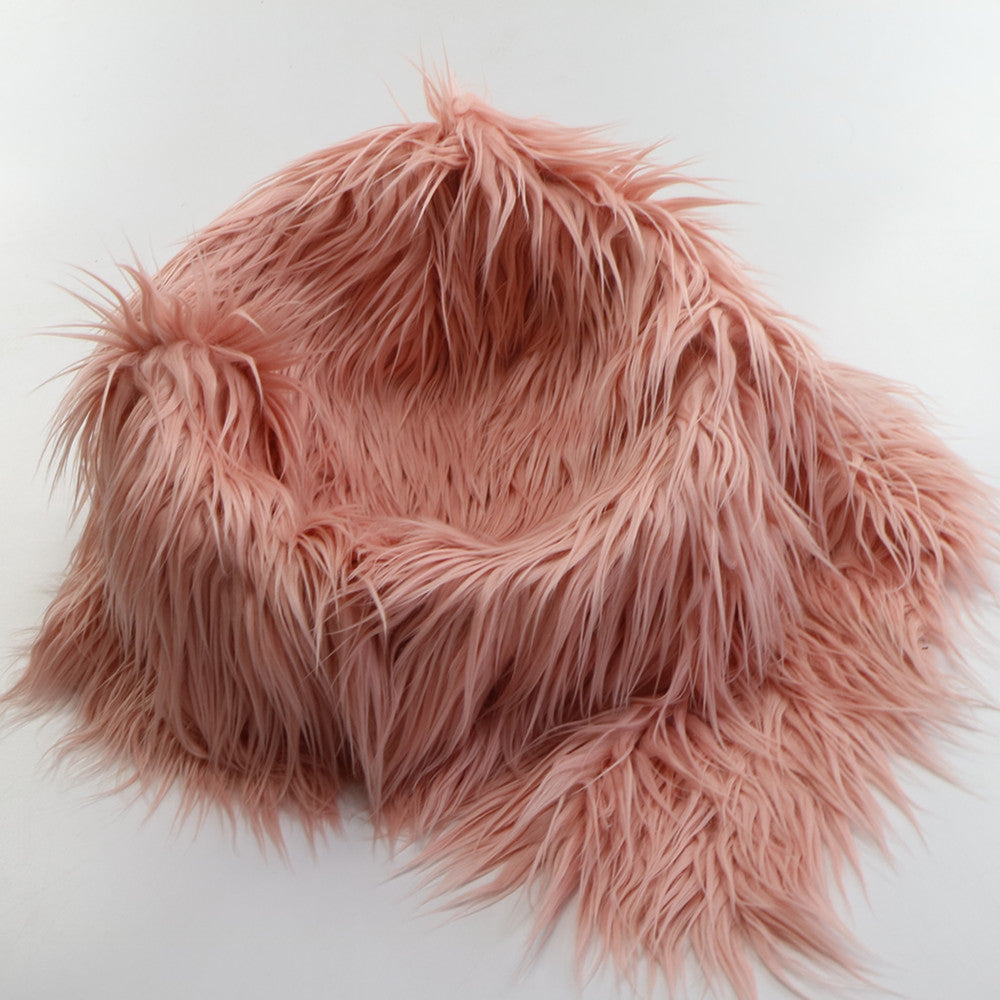 Mongolia Faux Fur Baby Photoshoot Blanket Backdrop Basket Fillers Newborn Photography Props - Don&Judy Newborn&Maternity photography props
