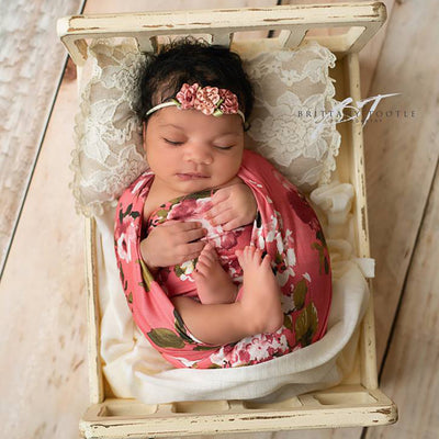 Floral pattern Romper,bonnet, wraps,mini pillow for Newborn Baby Girl Photography Props - Don&Judy Newborn&Maternity photography props