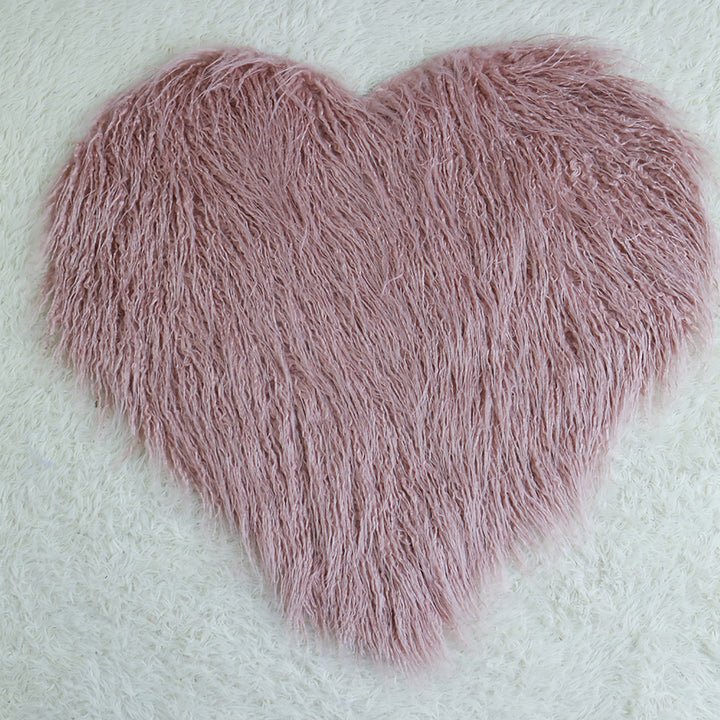 Sweet Heart Newborn Faux Fur Mongolia Newborn Blanket for Photography Long Pile Faux Fur - Don&Judy Newborn&Maternity photography props